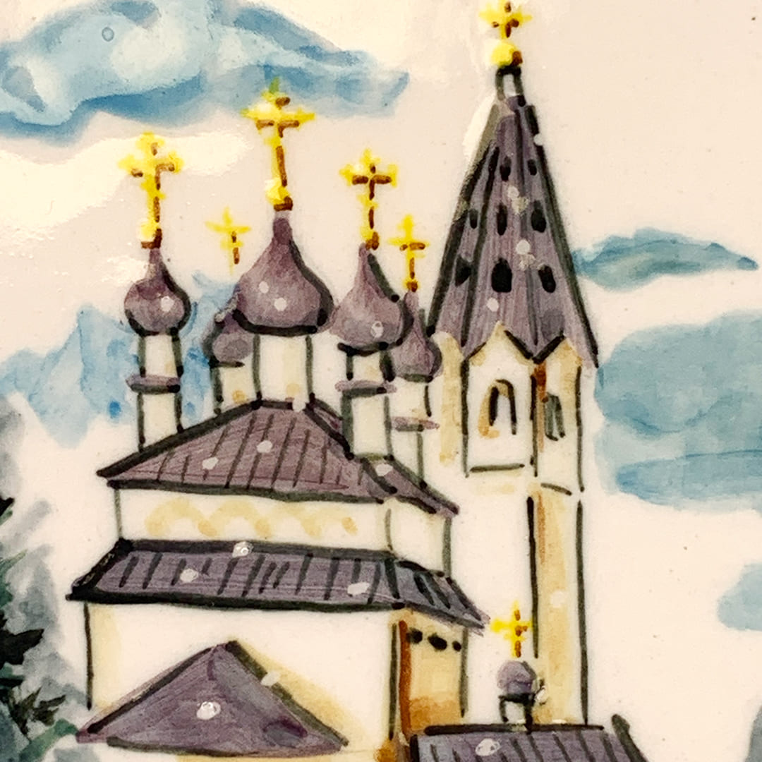 картинка Тарелка сувенирная Палех . Роспись. Фарфор. от магазина Фабрика игрушек МОЯ ЗАБАВА
